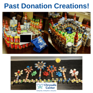 Past Donation Creations from nonperishable food items